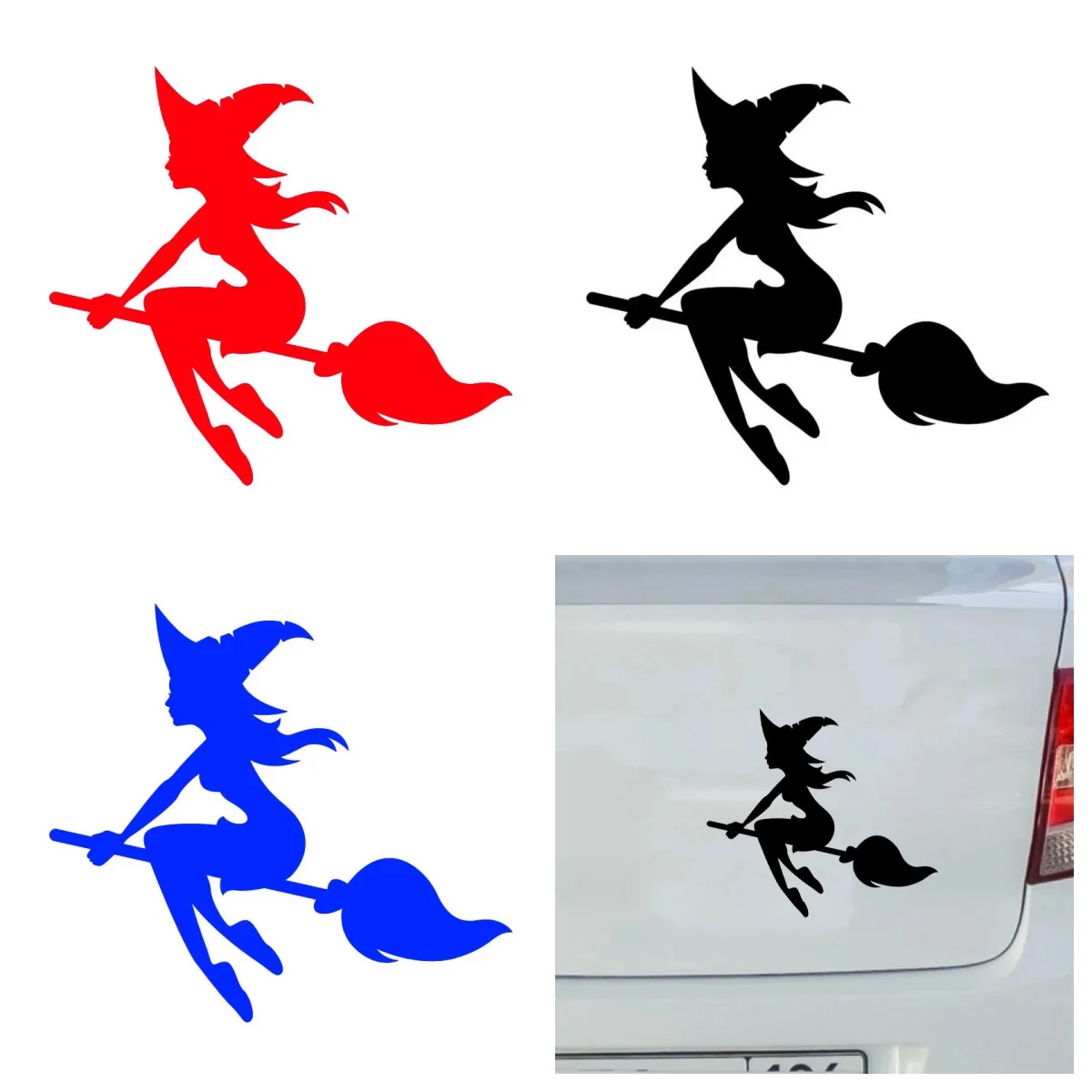 

SZWL Cartoon Sexy Witch Car Stickers - Waterproof Sunproof PVC Decals for Laptop, Motorcycle, Waterproof Car Accessories