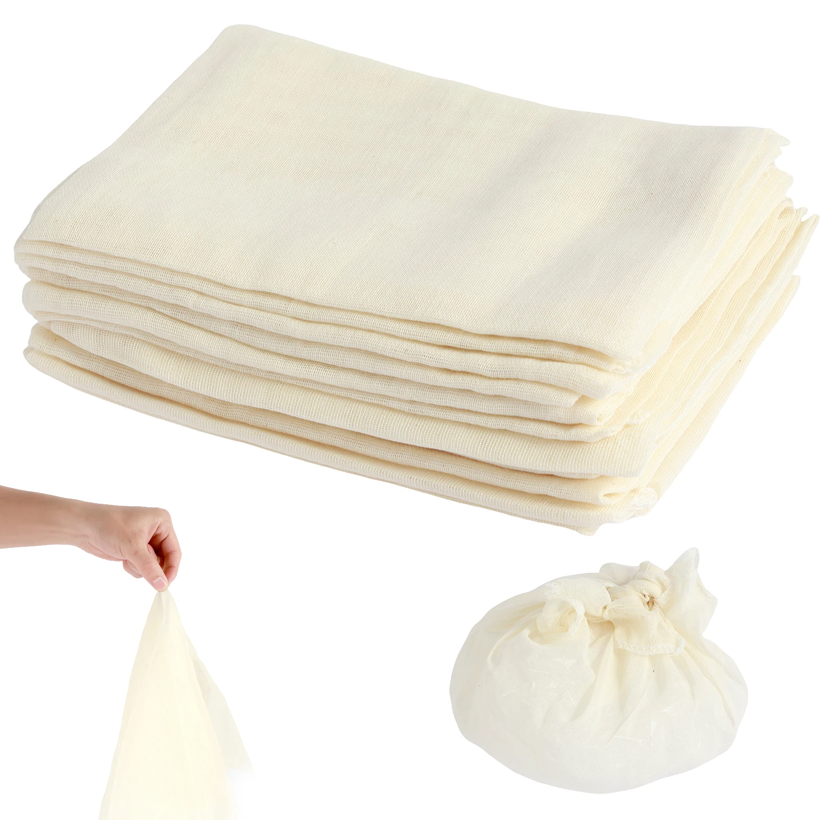 12/24 Pcs Cheese Cloths Natural Unbleached Cotton Cheesecloth 20 Inch Square Cheese Cloths Reusable Organic Cotton Cheesecloths