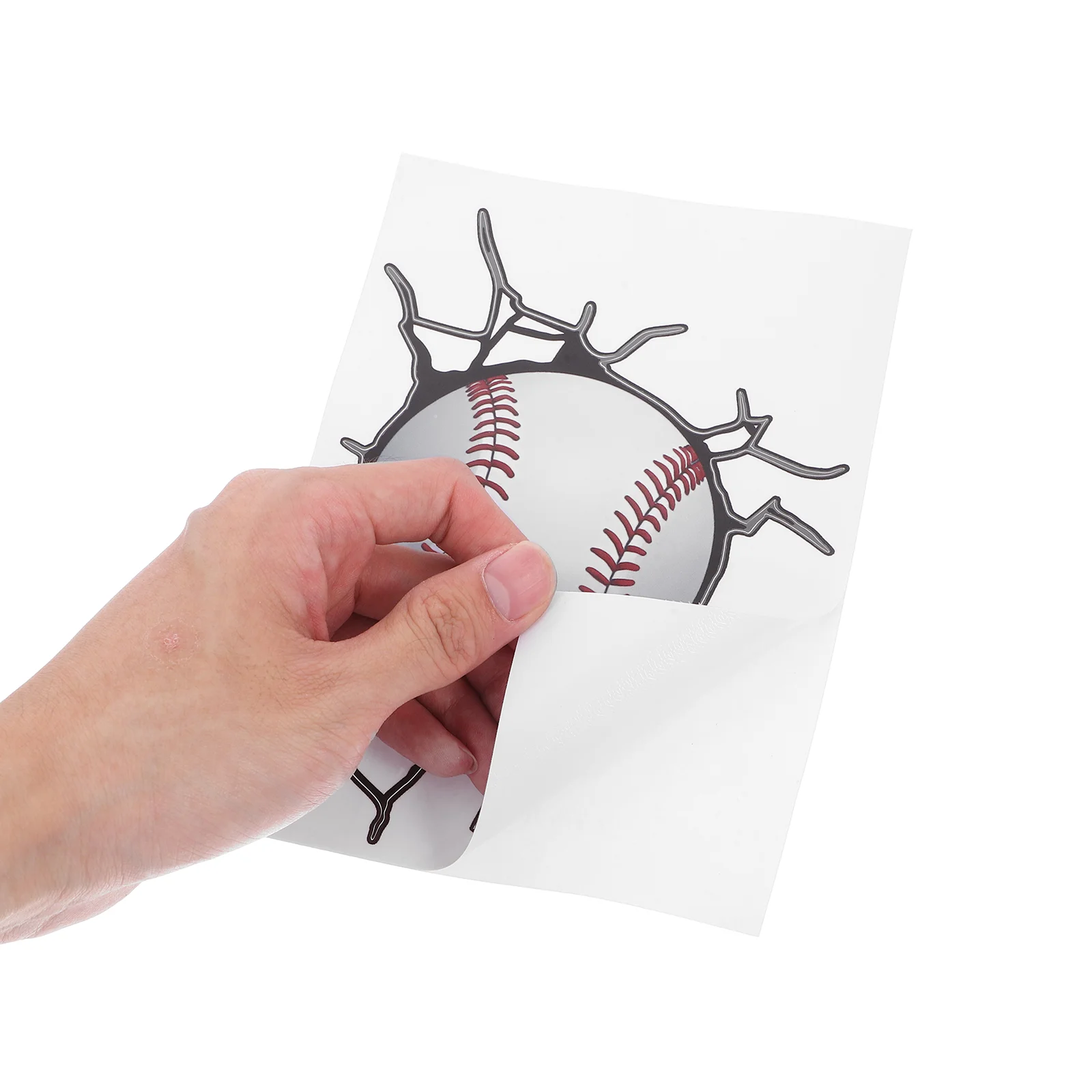 3 Sheets 3D Cartoon Baseball Sticker Self Adhesive Wall Decal Room Bedroom Living Room Removable No Residue Smooth