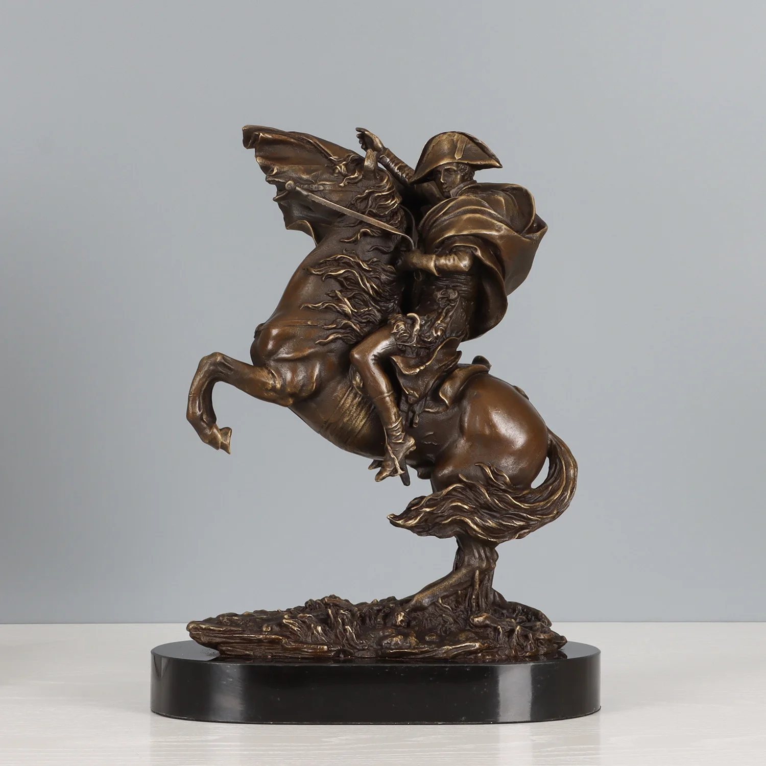 

Napoleon Crossing the Saint Bernard Pass Statue Sculpture Bronze Gorgeous Home Office Decor 30cm