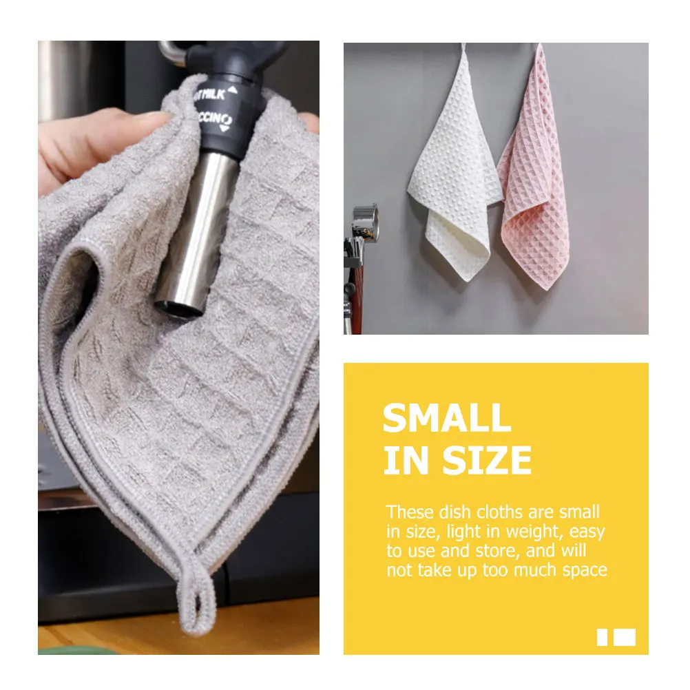 

4pcs Small Dish Cloths Reusable Kitchen Cleaning Rags, Countertop Duster Cloth, Coffee Machine Wipe, Cup Washcloths, Household