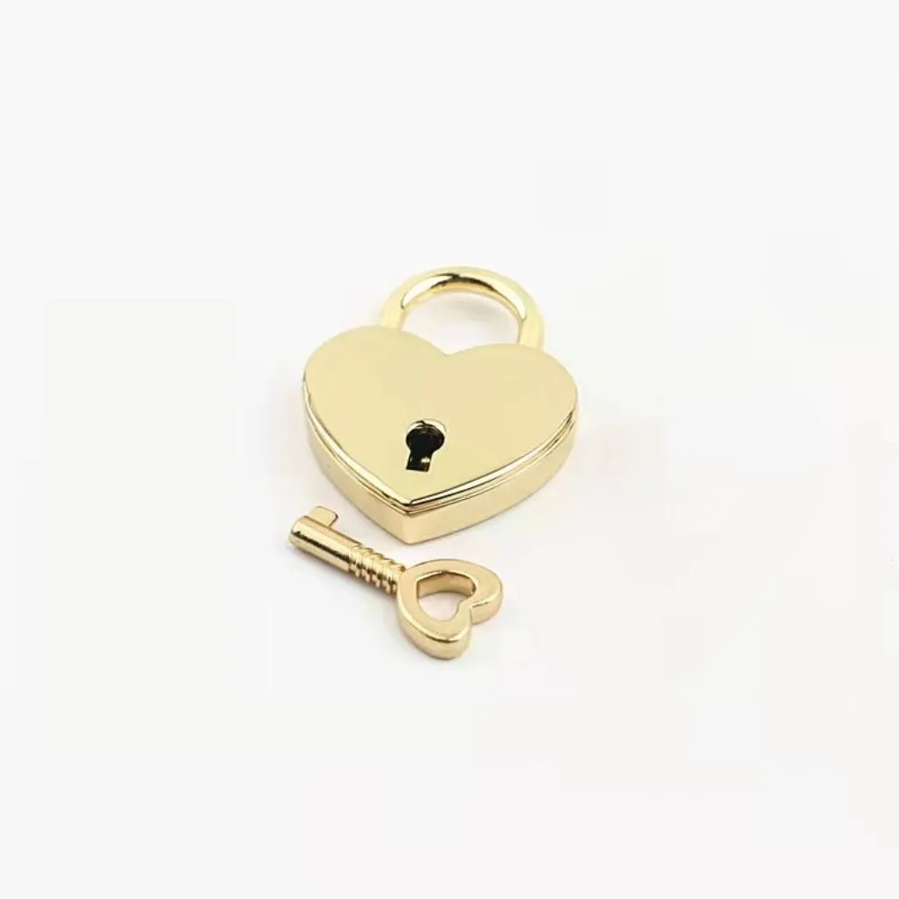New Diary Book Suitcase Jewelry Box Antique Style Key Lock Heart Shape Padlock Mini Padlocks