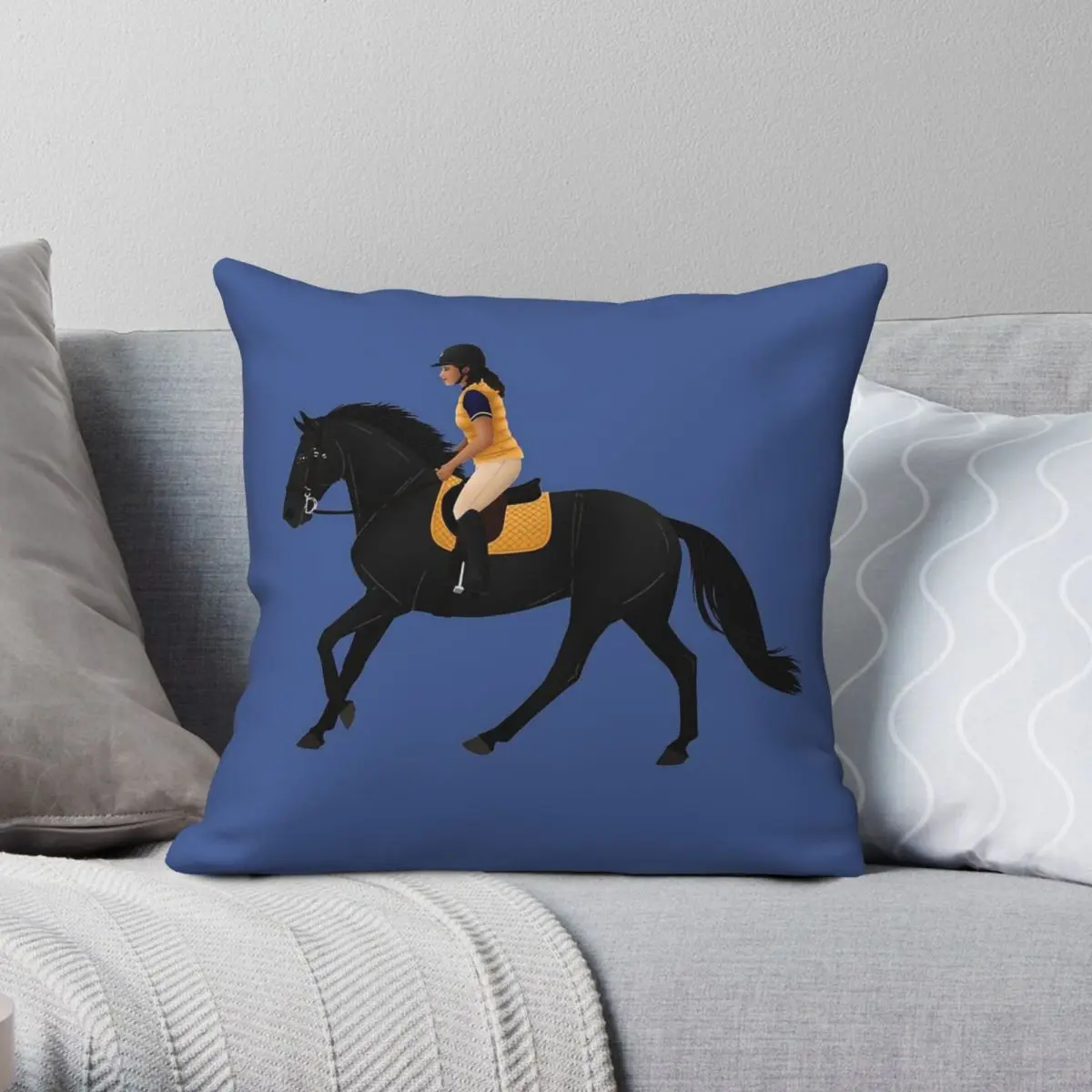 Zoe And Raven Free Rein Equine Rampaige Square Pillowcase Polyester Linen Velvet Pattern Pillow Case Sofa Cushion Cover 45x45