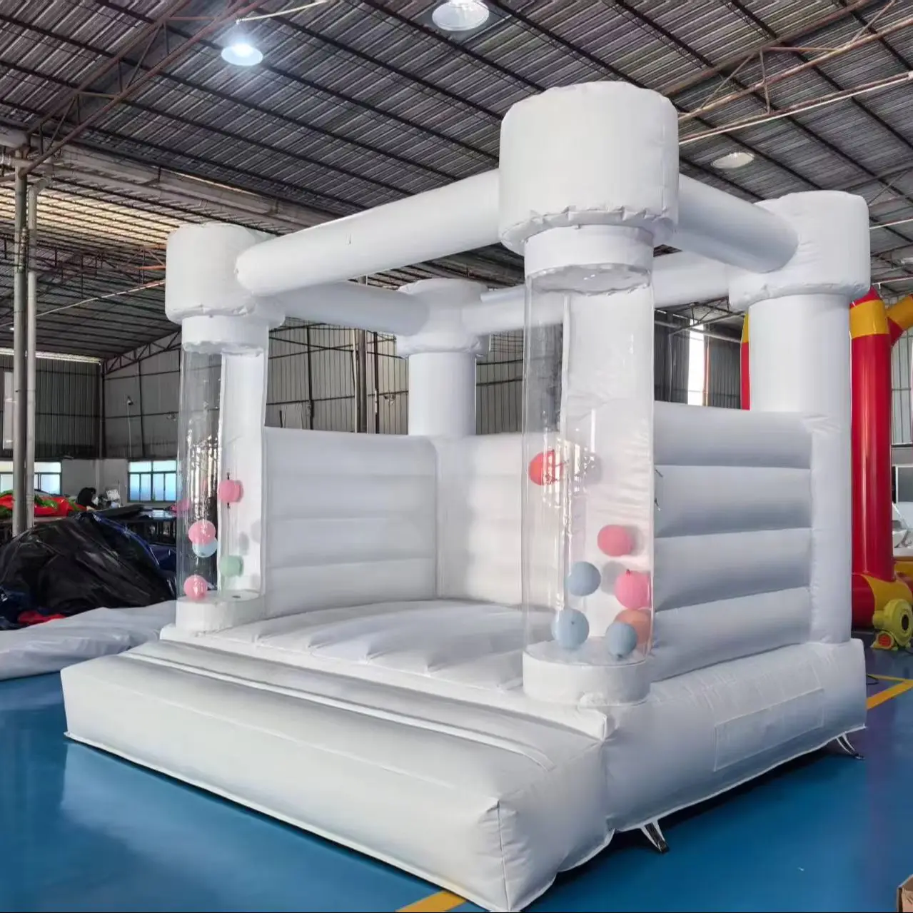 Red Bounce House Commercial Luxury White Wedding Bouncer Jumping Inflatable Castle