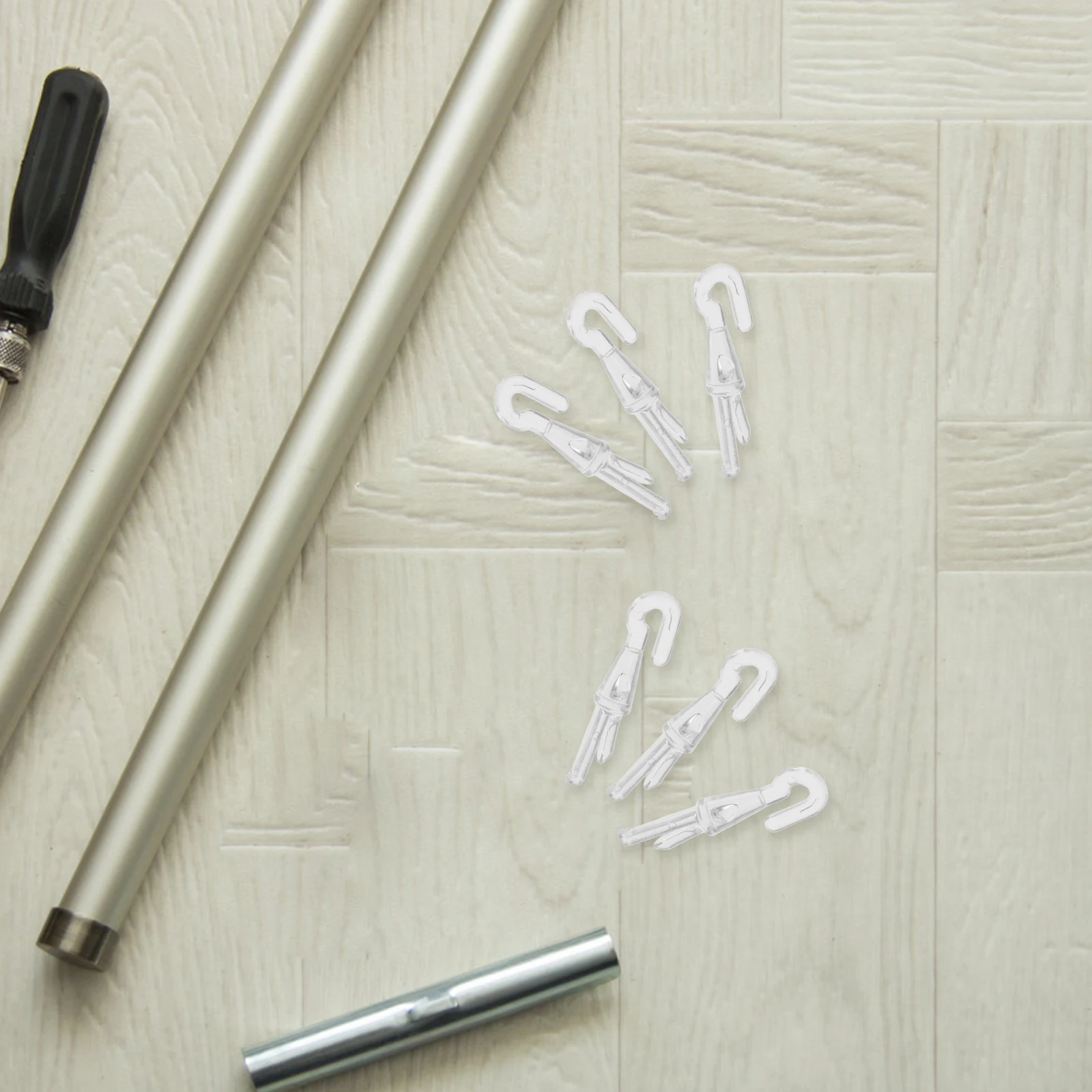 

12pcs Curtain Hooks Transparent Blinds Wand Hooks Rod Window Drapery Pull Hanger Replacement Parts Alloy Construction Easy