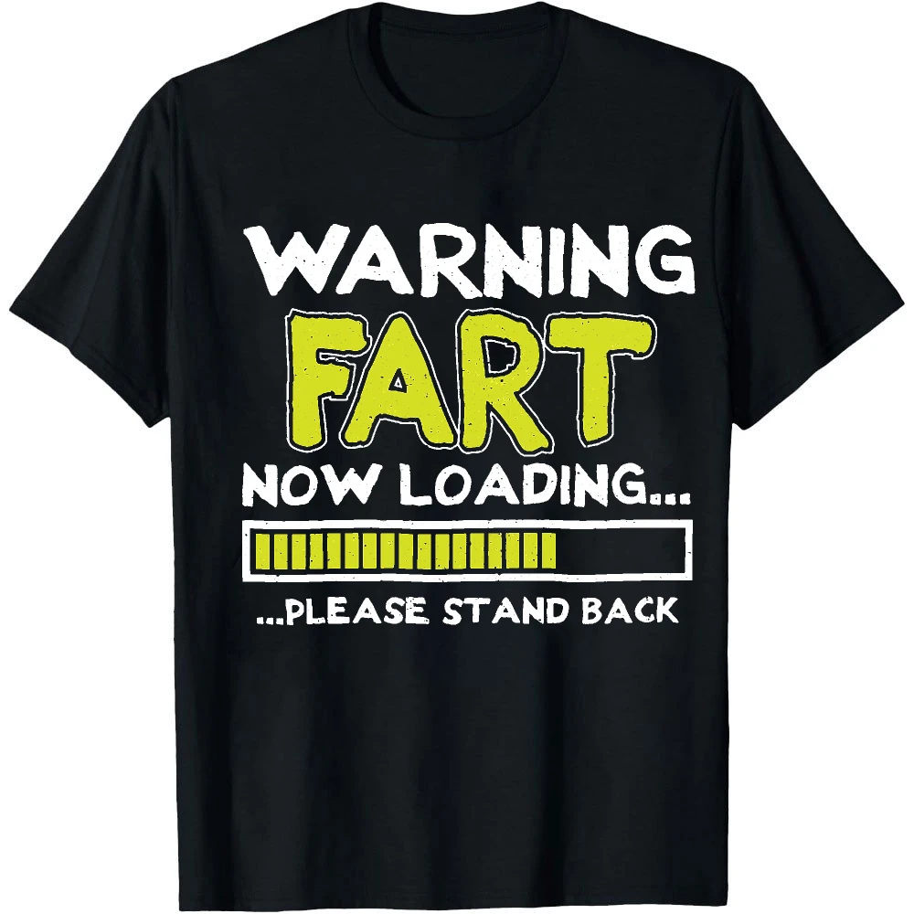 Warning Fart Now Loading Funny T-Shirt Men's Trendy Casual Graphic Short Sleeve Polyester Quick Dry Streetwear Oversized T Shirt