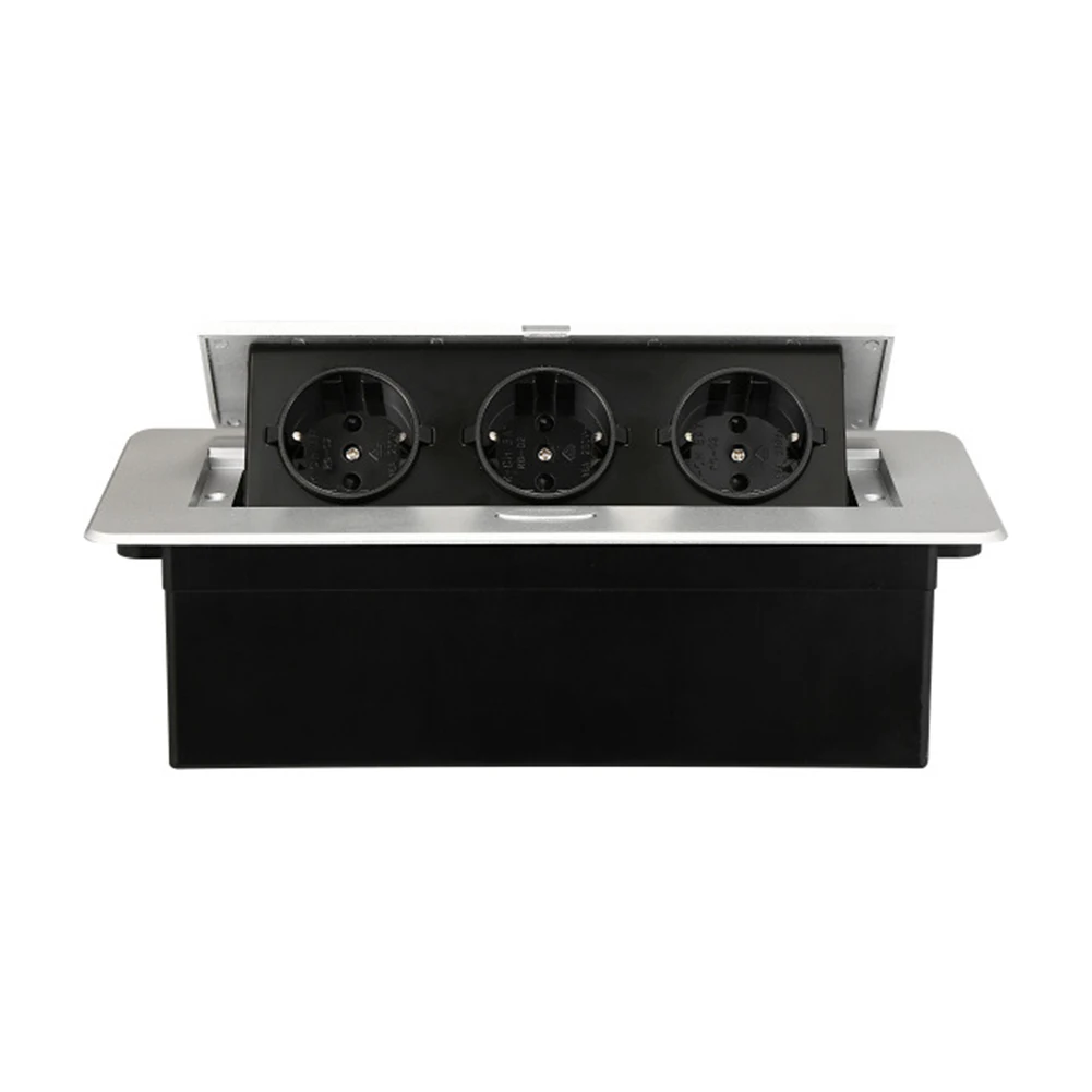 Recessed Socket Panel Alloy Recessed Built-in Socket Table Power Strip Hidden Socket Worktop Electrical Socket Accessories