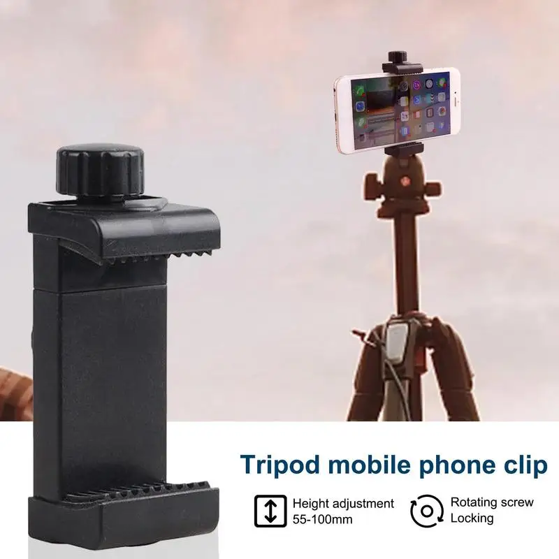 Universal Phone Holder Clamp Smartphone Clip Holder Mount Bracket, Aluminum Alloy Phone Tripod Adapter with Cold Shoe Mount