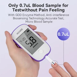 Aicare Blood Glucose Monitor Kit with 50/100 Test Strips Lancets Medical Blood Glucose Meter Get results fast 0.7μL sample