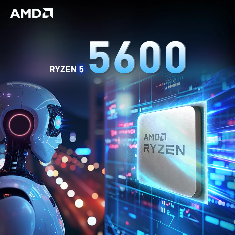 AMD Ryzen 5 5600 جديد 6-Core 12-Thread 3.5 جيجا هرتز DDR4 65 واط 7NM L3 = 32 متر معالج الألعاب R5 5600 المقبس AM4 ولكن بدون مروحة