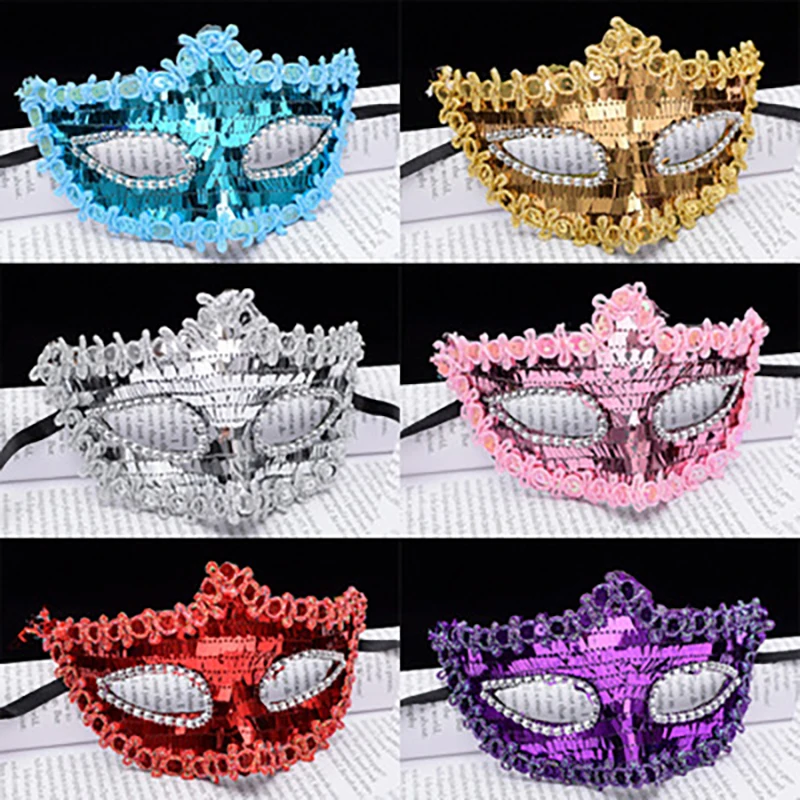 Sexy Lady Diamond Venetian Mask Wedding Carnival Performance Costume Dance Party Mask Masquerade Christmas Halloween Party Decor