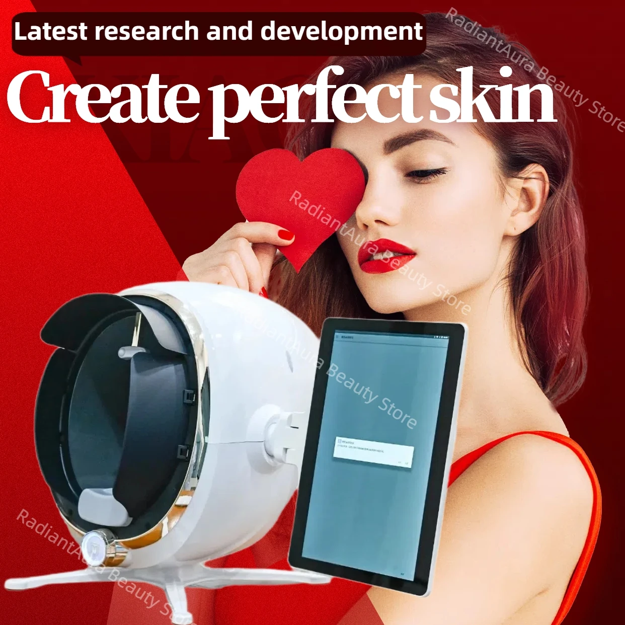 

3D Skin Scanner Care Facial Analyzer Monitor Machine Magic Mirror Portable Testing English Detector Face Camera Test Analysis