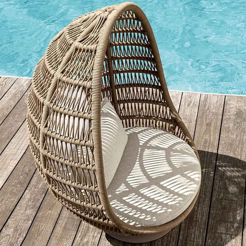 

Outdoor leisure bird's nest hanging basket courtyard balcony single rattan Internet celebrity hanging chair hotel homestay swing