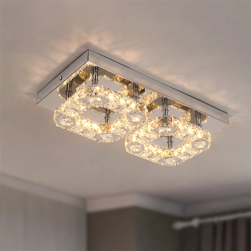 

Nordic Indoor Crystal Ceiling Lamp Bedroom Fixture Corridor Modern Led Chandelier Pendant Lamp Porch Cloakroom Home Decor Lustre