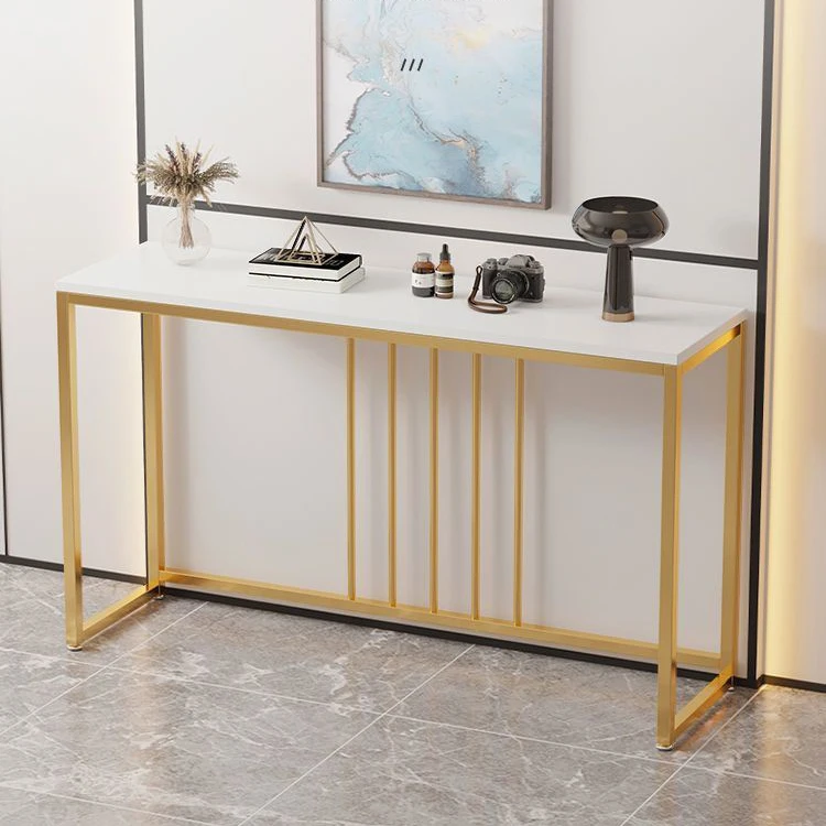 Small Elegant Metal Hallway Gold Stone Console Tables Table Modern Living Room Furniture for Command Center Minimalist 1piecepro