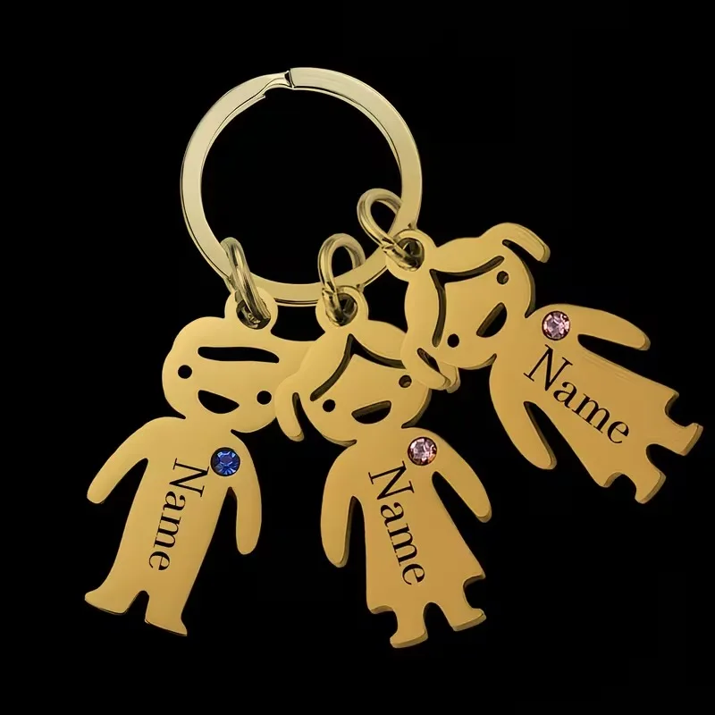 Personalized Birthstone Keychain, Customizable Gift