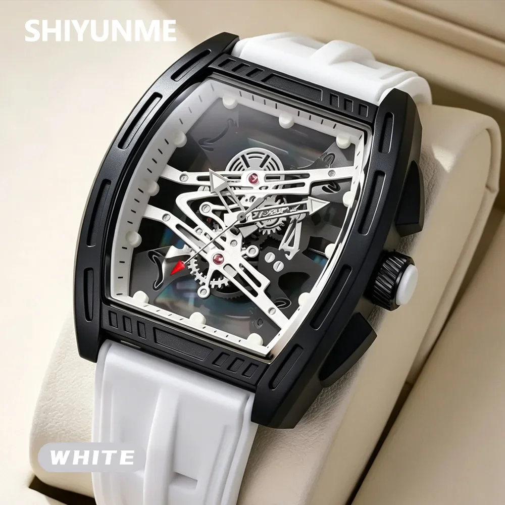 SHIYUNME Fashion Men's Quartz Watch Business Wristwatch Waterproof Silicone Strap New Sport Leisure Watches for Daily Occasions