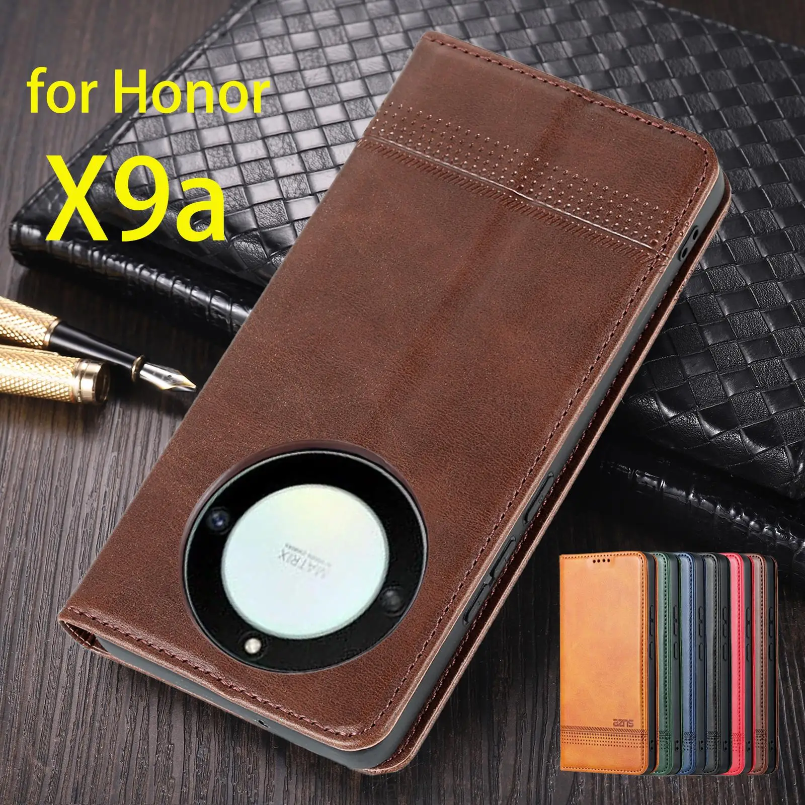 

Deluxe Magnetic Adsorption Leather Fitted Case for Huawei Honor X9a Flip Cover Protective Case Honor X9a Capa Fundas Coque