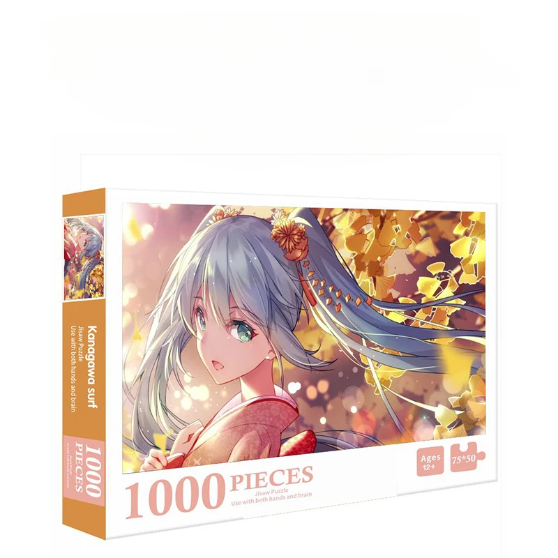 1000 Pieces Jigsaw Puzzles Hatsune Miku Anime Cartoon Creative Puzzle Relaxing Game Handmade Decompression Puzzles Kids Gift