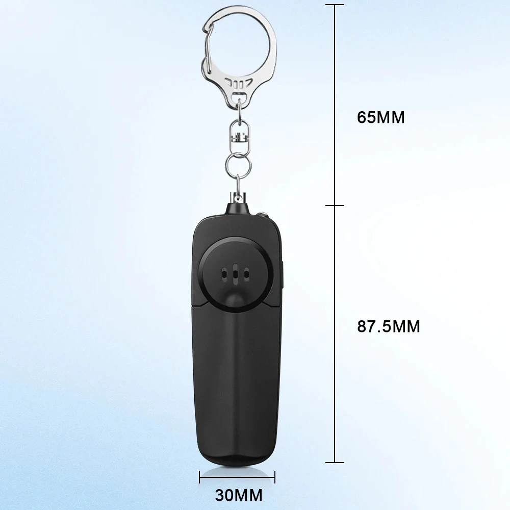 Lighter And Thinner Female Portable Alarm With Keychain Electronic Whistle,130dB Volume,Backpack Pendant LED Protective Lighting