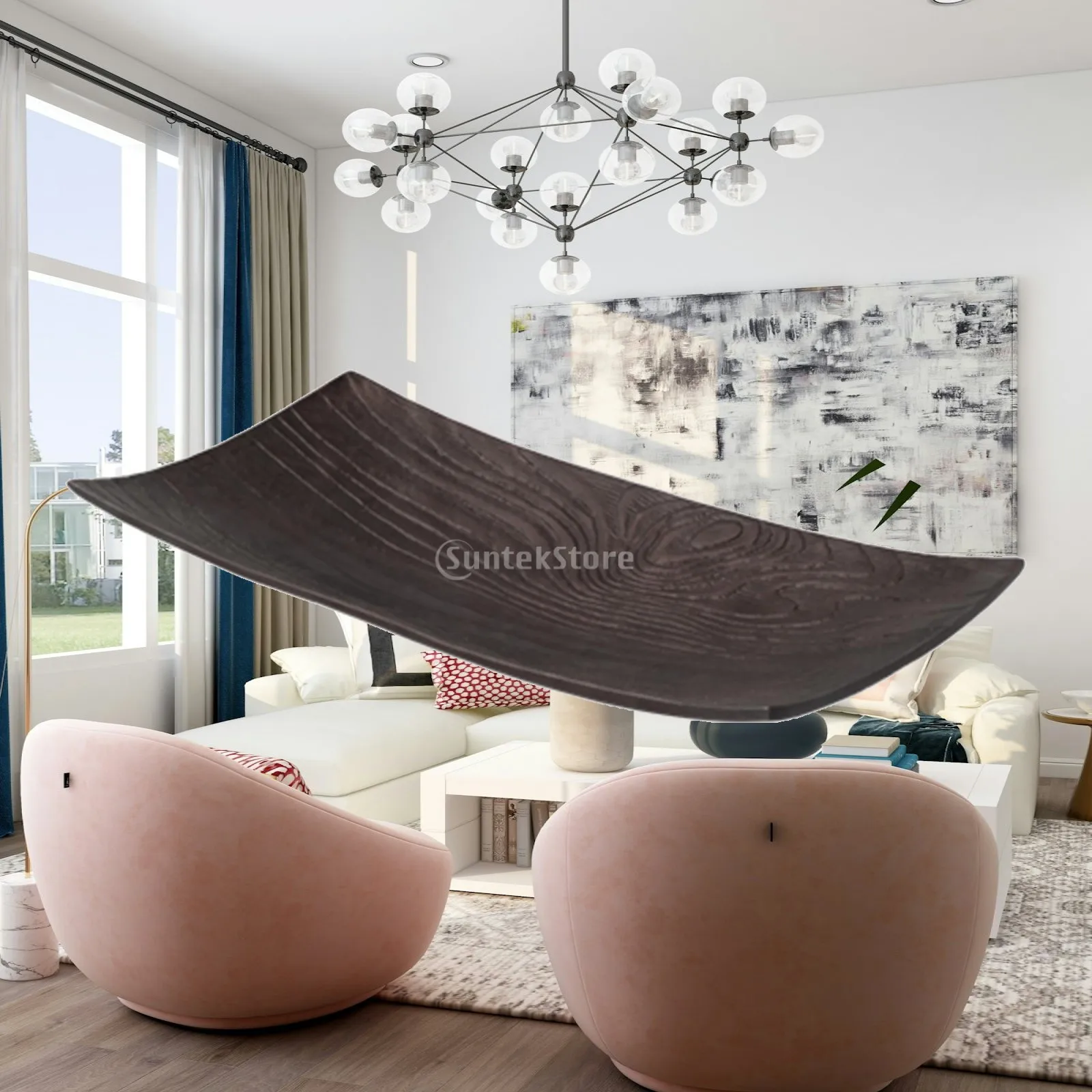 Decorative Tray Rustic Metal Serving Platter Dry Snacks Dish Luxury Table Center Tray for Living Room Decor