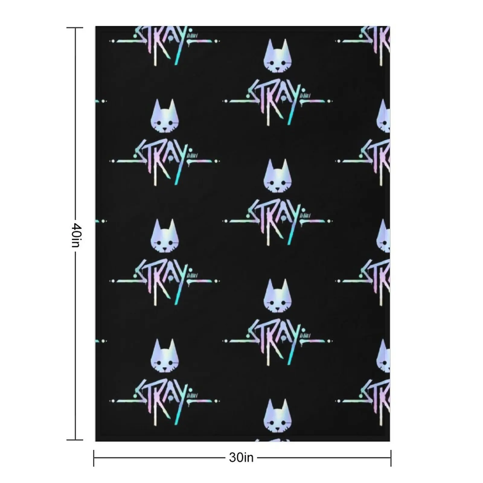 The Stray Game Logo in Holographic Iridescent Rainbow Throw Blanket Nap Blankets For Baby sofa bed Beautifuls Blankets