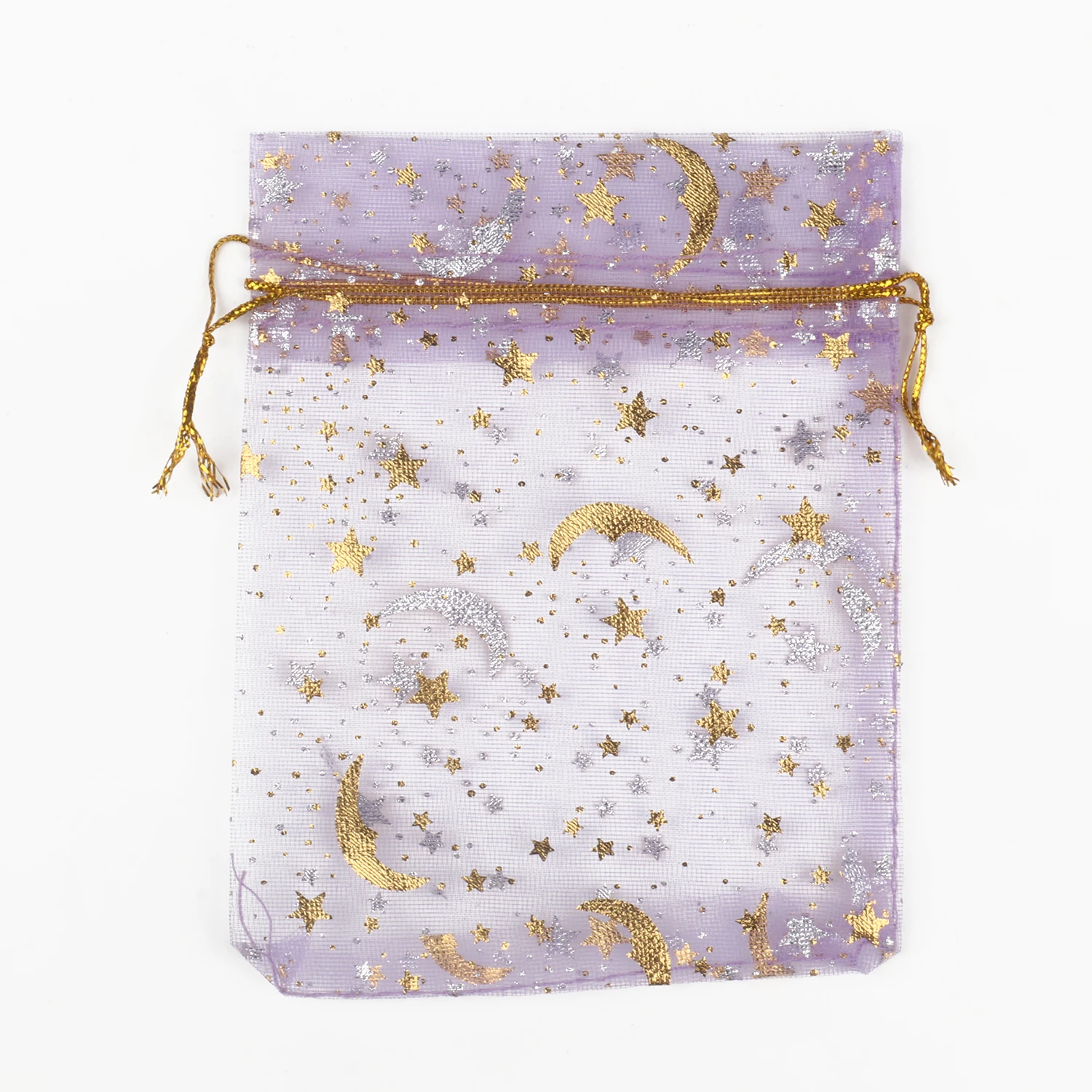 50pcs Moon Star Organza Drawstring Gift Bags