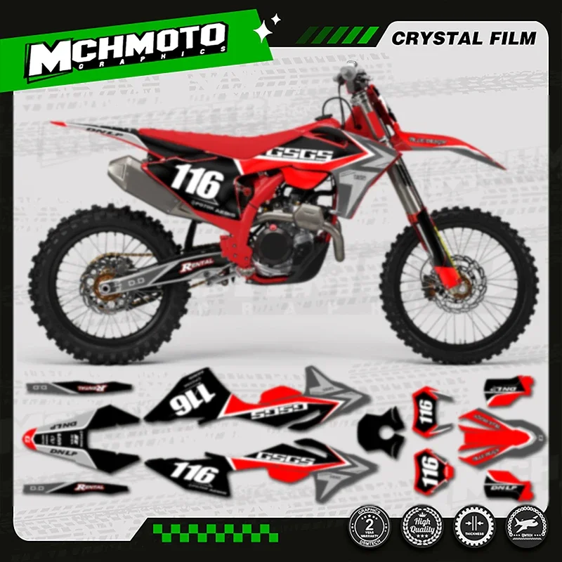 

MCHMFG Custom Team Graphics Backgrounds Decals Stickers Kit Motorcycle Decal Sticker For GASGAS 2024-2026 EC MC 007