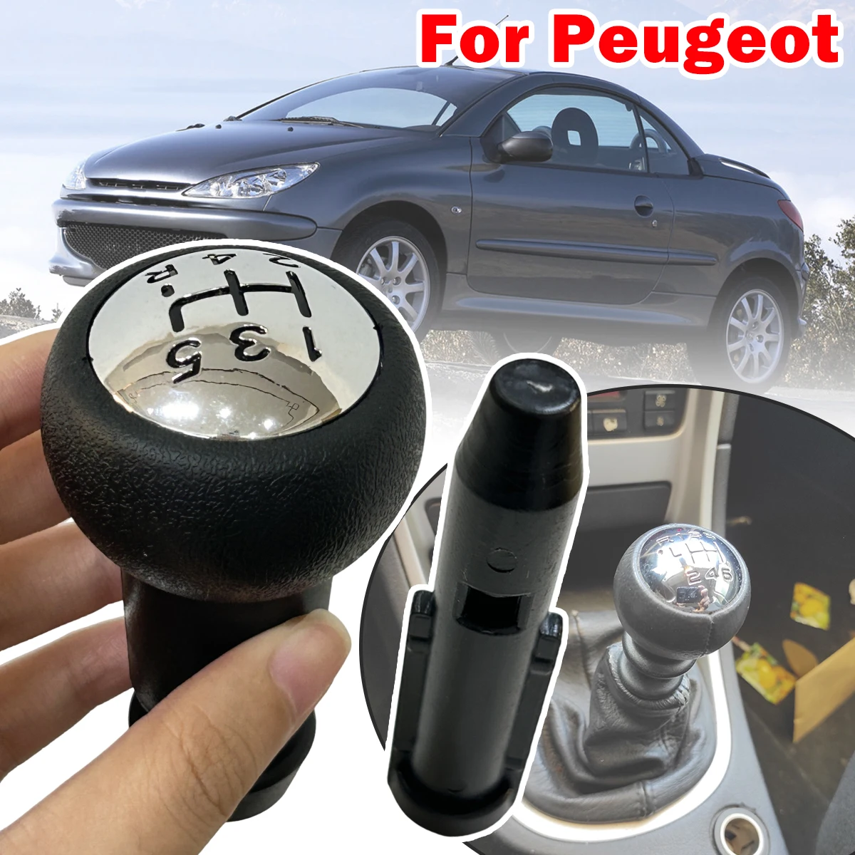 

5 Speed New Quality Car Gear Stick Shift Knob Lever Handle For Peugeot 206 CC 207 301 307 308 407 5008 II PARTNER Box Body/MPV