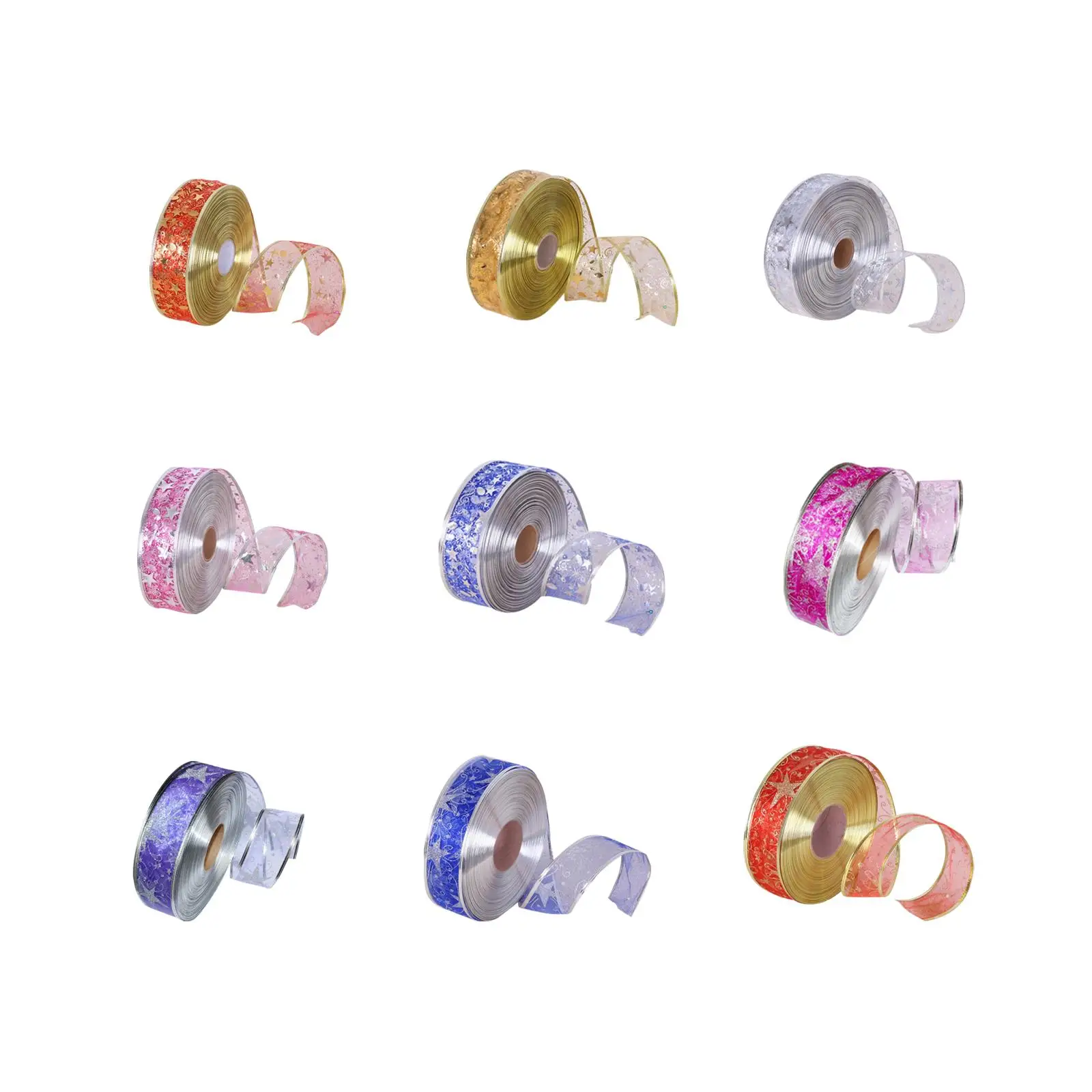 휴일 공예용 유선 가장자리 리본, 선물 포장용 길이 5cm