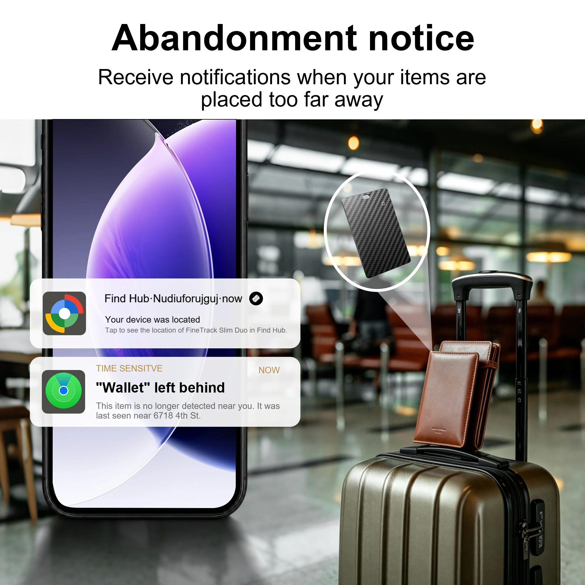 2 Pack Smart Tracker Card for IOS Find My & Android Find Hub, Item Locator, Wireless Charging GPS Tag for Wallet Luggage