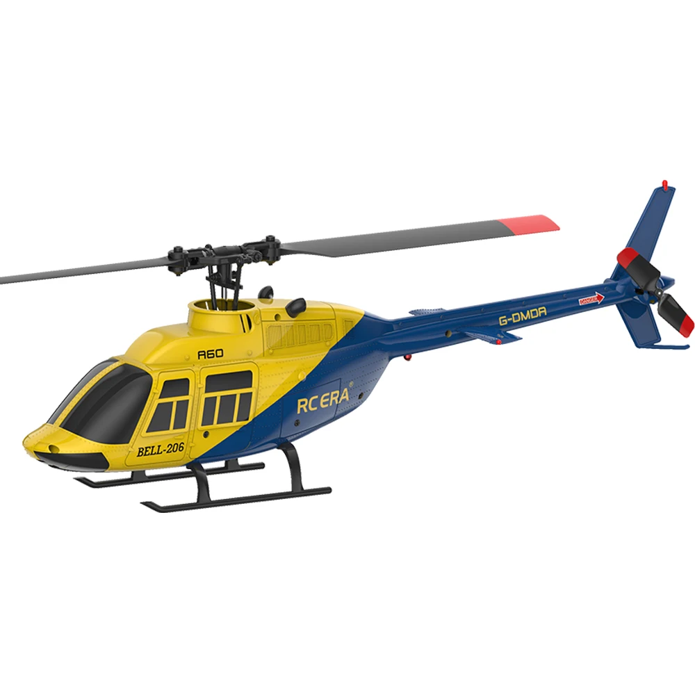 Novo a60 bell 206 1:42 escala 2.4g 4ch 6 eixos giroscópio localização de fluxo óptico altitude hold flybarless rc helicóptero rtf