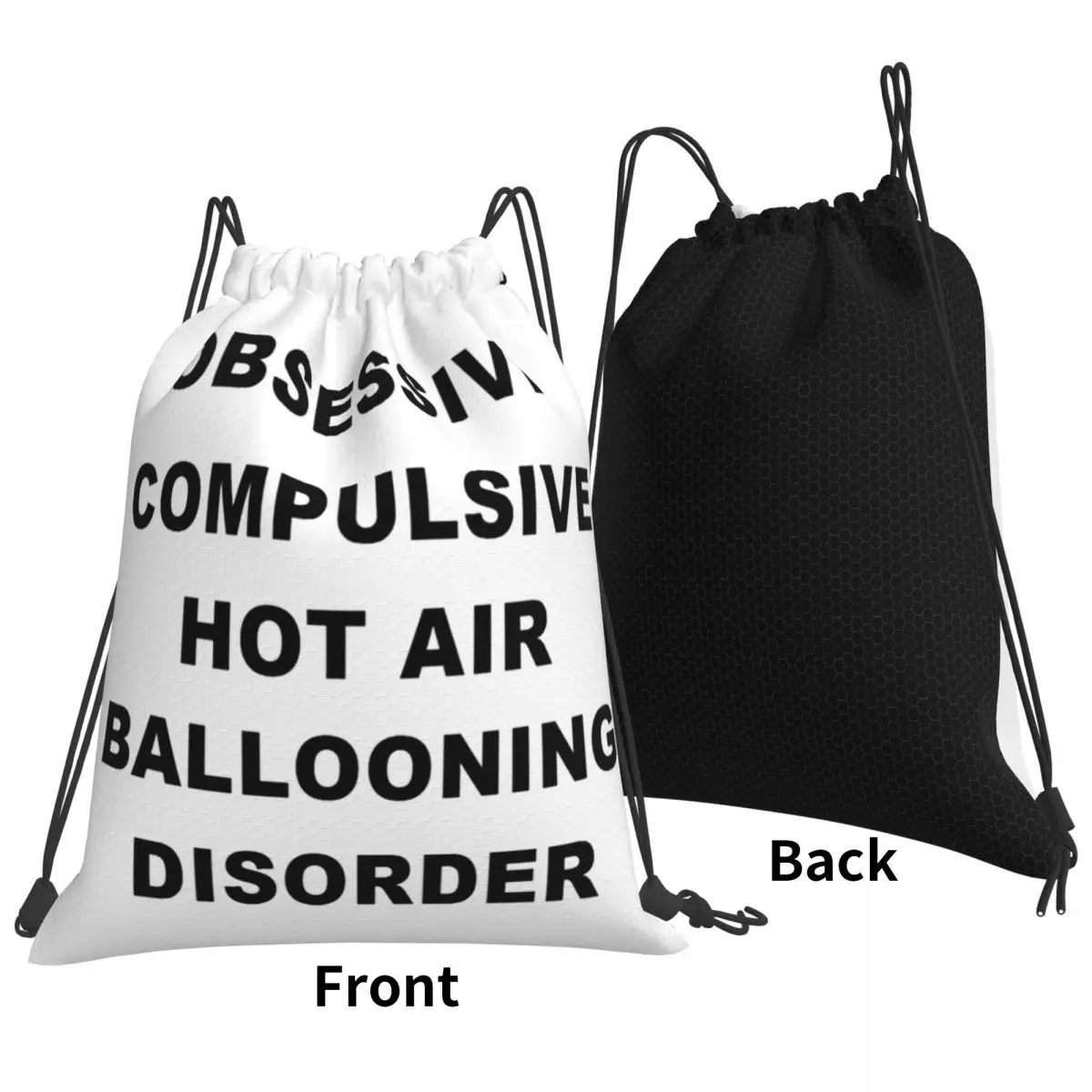 Obsessive Compulsive Hot Air Ballooning Disorder Backpacks Portable Drawstring Bundle Pocket Sports Bag Book Bags Travel School