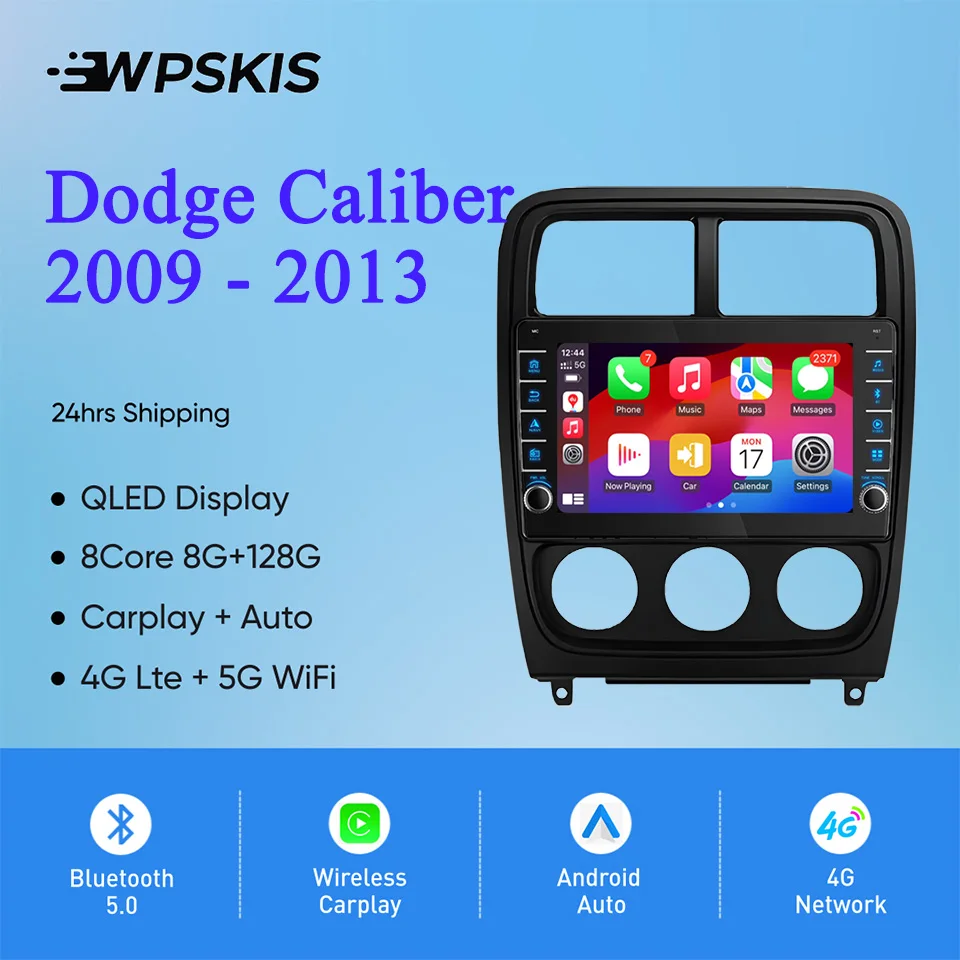 Android 14 8G Ram 128GB Radio de coche vídeo Audio A/V reproductor de música DVD GPS Navi para Dodge Caliber 2009 - 2013 Carplay Auto DSP RDS