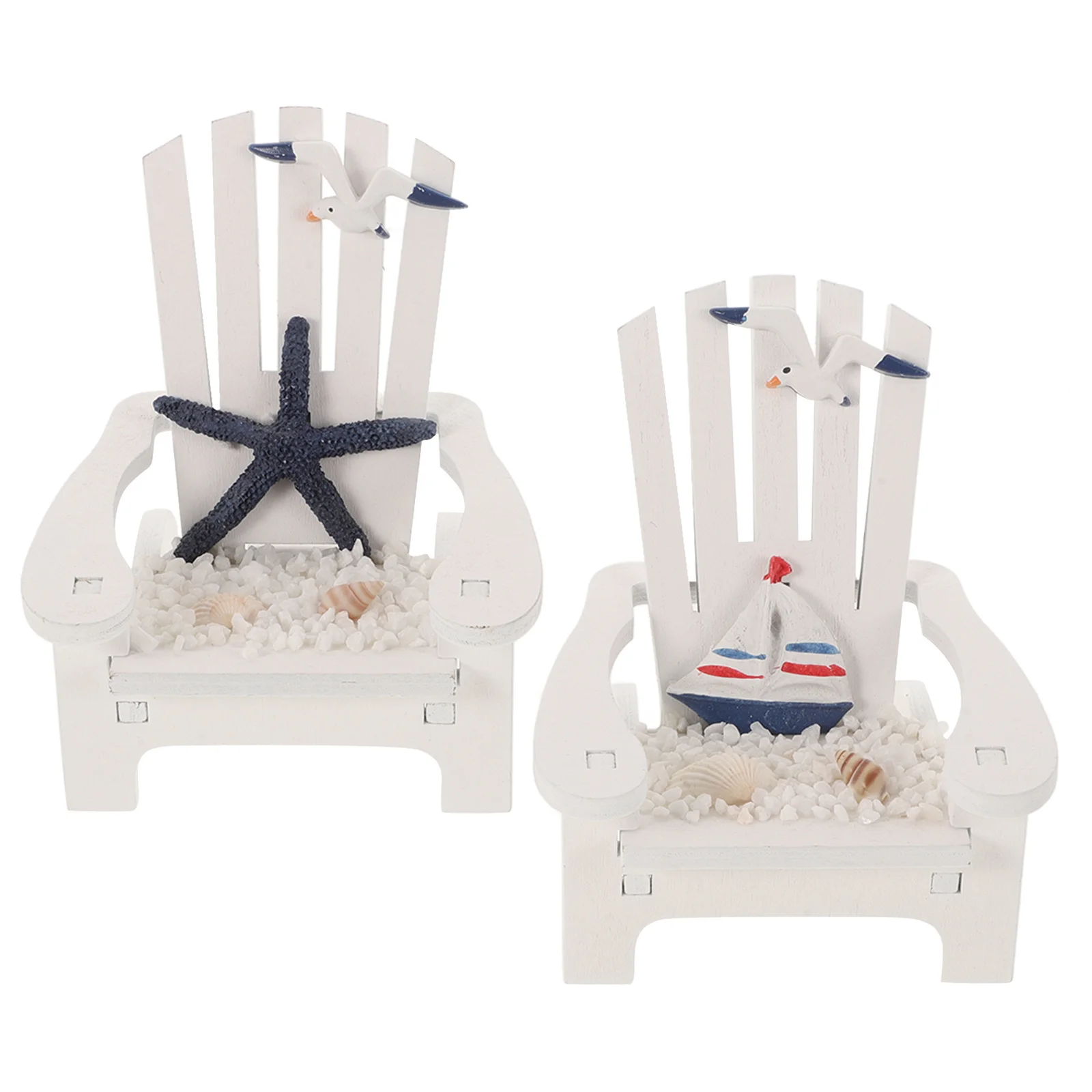 

2pcs Miniature Decoration Small Wooden Chair For Home Office Desktop Decor Home Miniature Chair Sand Decor Accessory