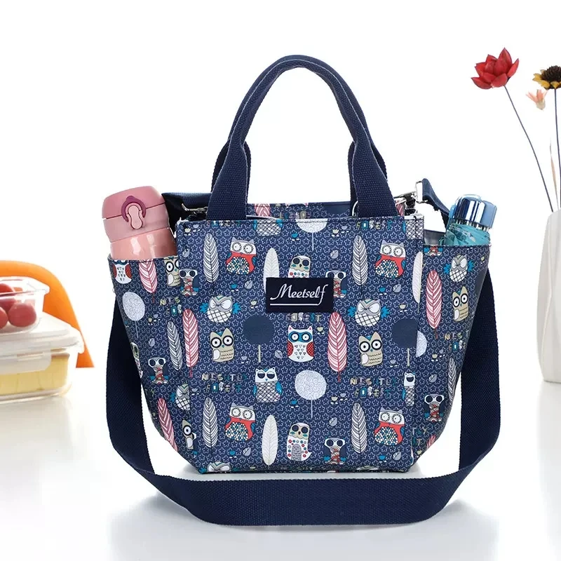 New small fresh cotton thickened canvas with buckle lunch box bag bag mummy handheld small handbag umbrella bag