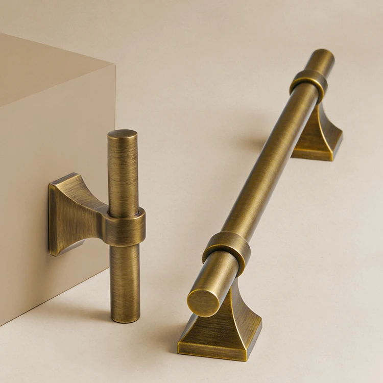 Dooroom Möbelgriffe aus massivem Messing, Schrank- und Schubladenknöpfe, antiker Bronze-Möbel- und Kleiderschrankgriff – Detail 8