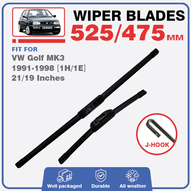 For VW Golf 3 MK3 1991-1998 1H 1E Car Front Wiper Blades Windscreen Windshield Window 21