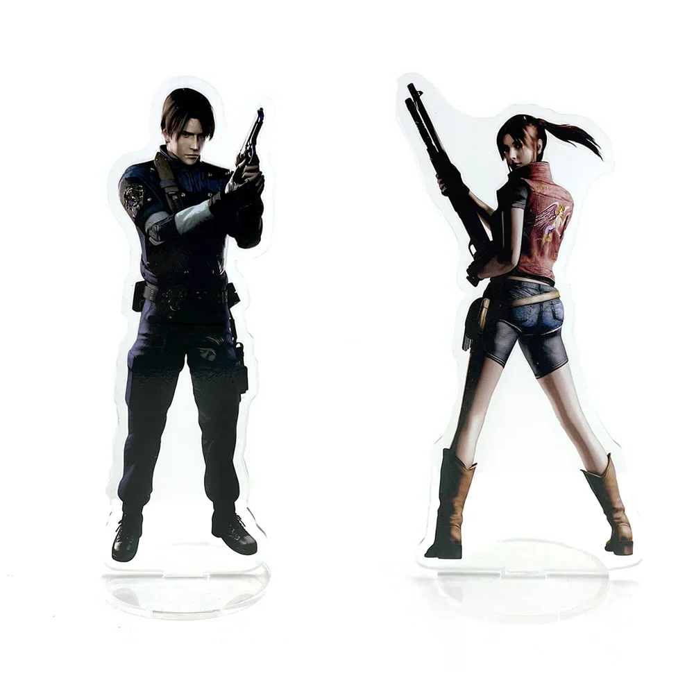 RE version Leon Scott Kennedy Claire Redfield acrylic stand figure model plate holder cake topper anime