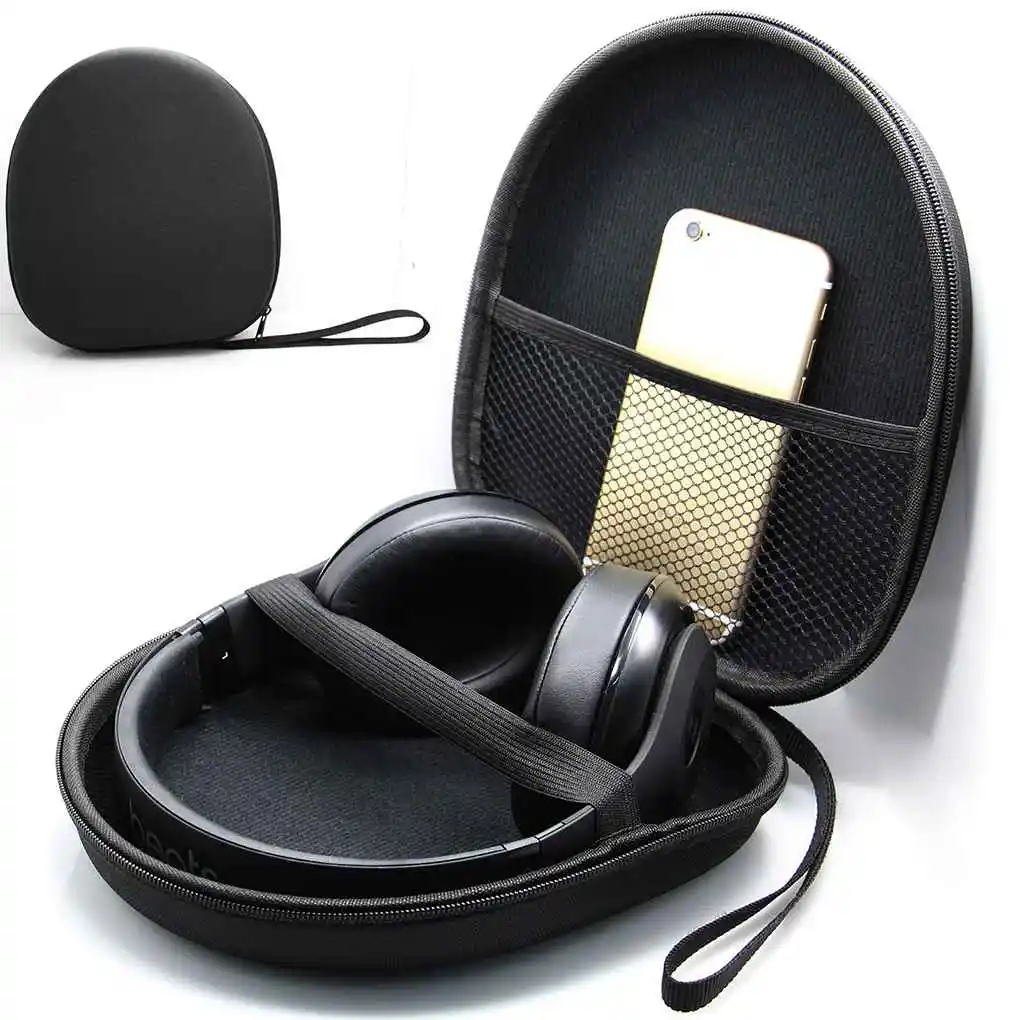 Estuche de transporte para auriculares a prueba de golpes, estuche de mano para auriculares, contenedor para auriculares, camuflaje para el hogar al aire libre, amarillo