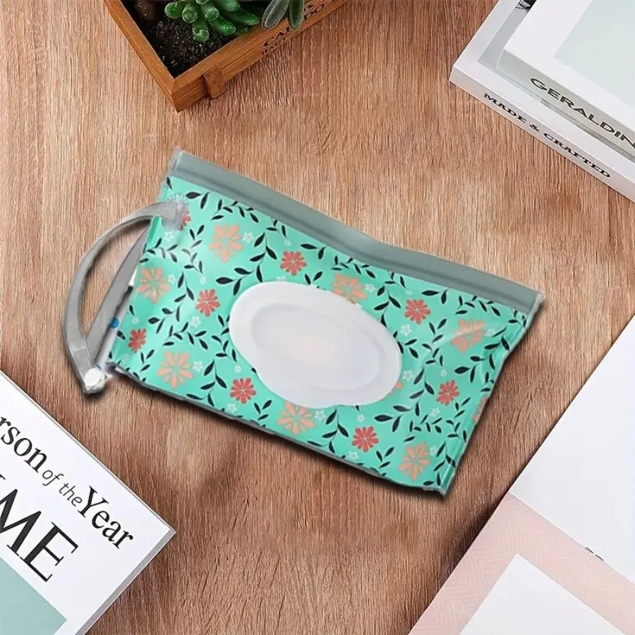 

3 Pack Wipe Dispenser Reusable Portable Wipe Holder Wipes Container Travel Wipes Refillable Wet Wipe Pouch Green Blue Purple Fl