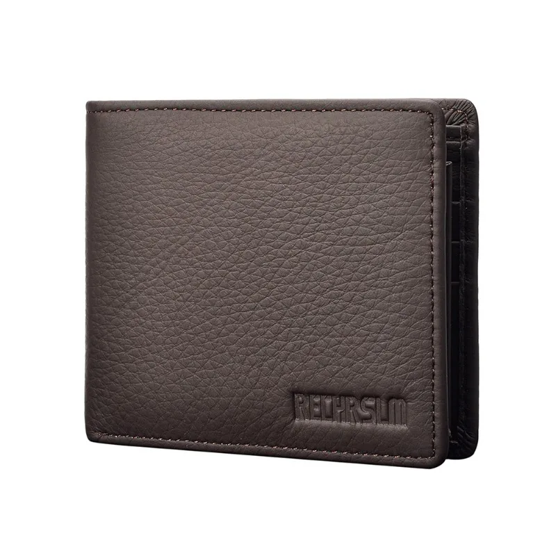 Fashion Men's Cowhide Leather Wallet with Zipper Large Capacity Multi-Pocket Design Driver License Holder