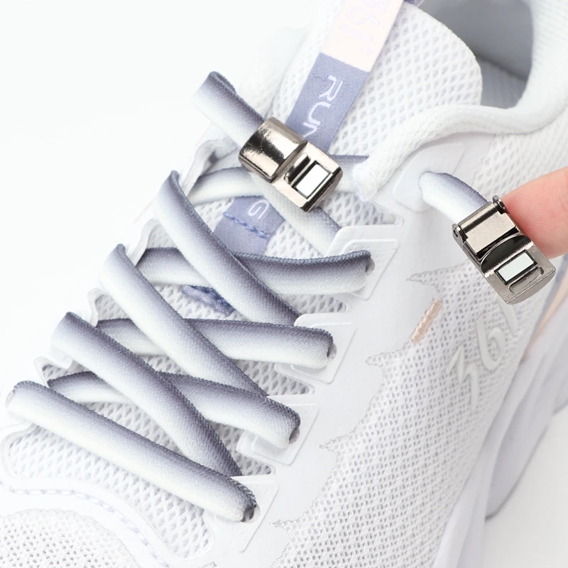 

1 Pair Elastic Shoe Laces Magnetic Metal Lock No Tie Shoelaces For Sneakers Easy to put on and off Lazy Shoes Lace Unisex