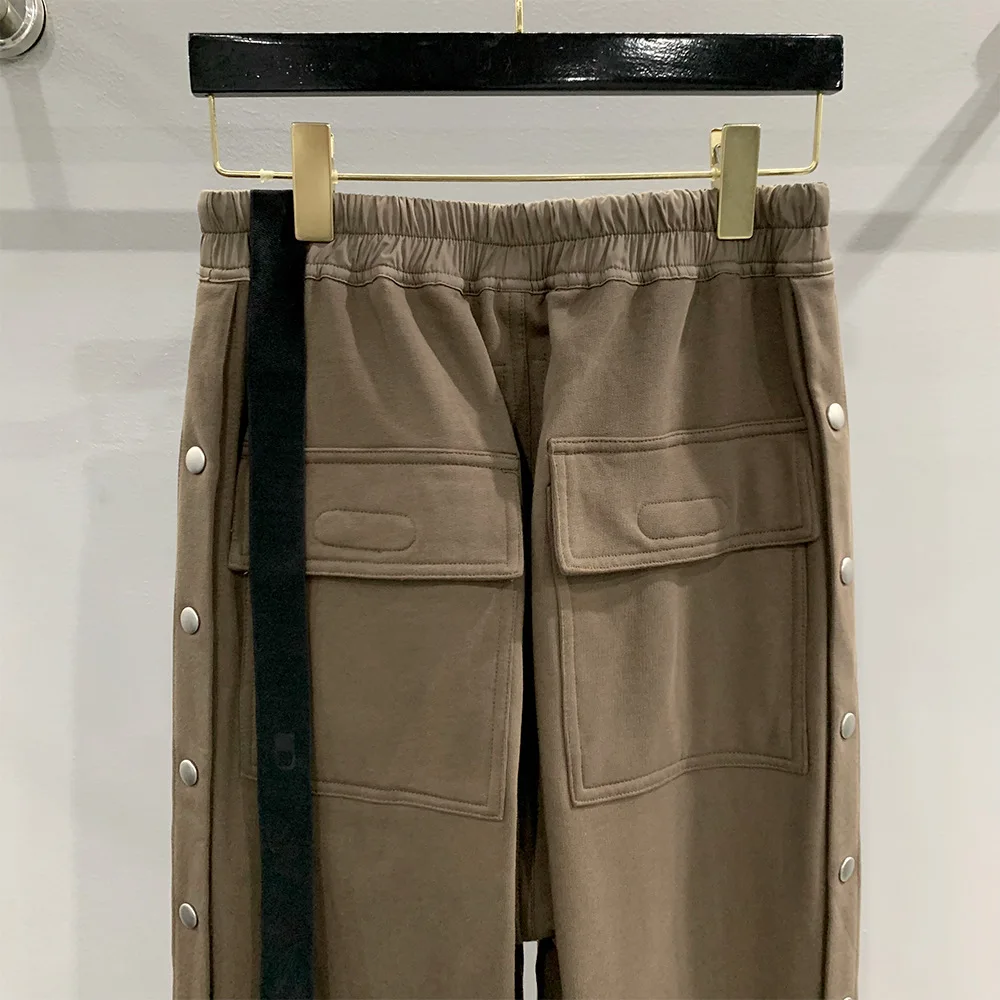 High Street Dark RO Pant Men's Dark Double Line Loose Large Size High Street Buckle Open Wide Leg Pants Men's Casual Pants