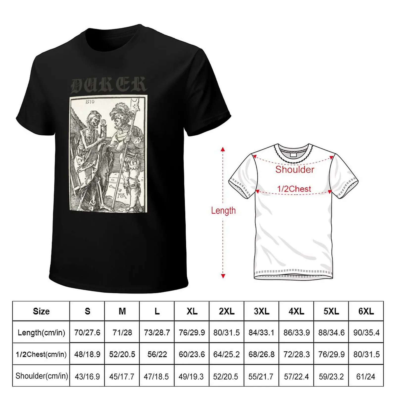 T-shirt graphique Death and the Soldier pour hommes, t-shirt Albrecht, t-shirt Anime, chemises MT, vêtements grande taille