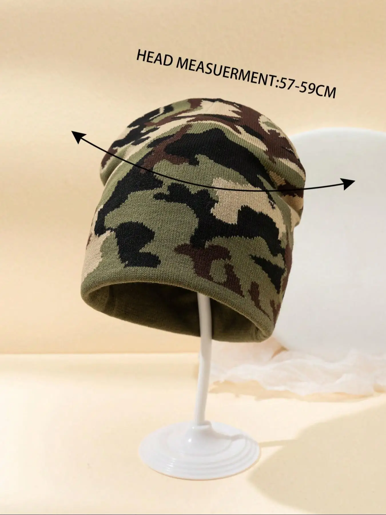 Camouflage Knitted Hat Color blocked Autumn and Winter New Warm Hip Hop Multi functional Street Fashion Outdoor Retro Urine Hat