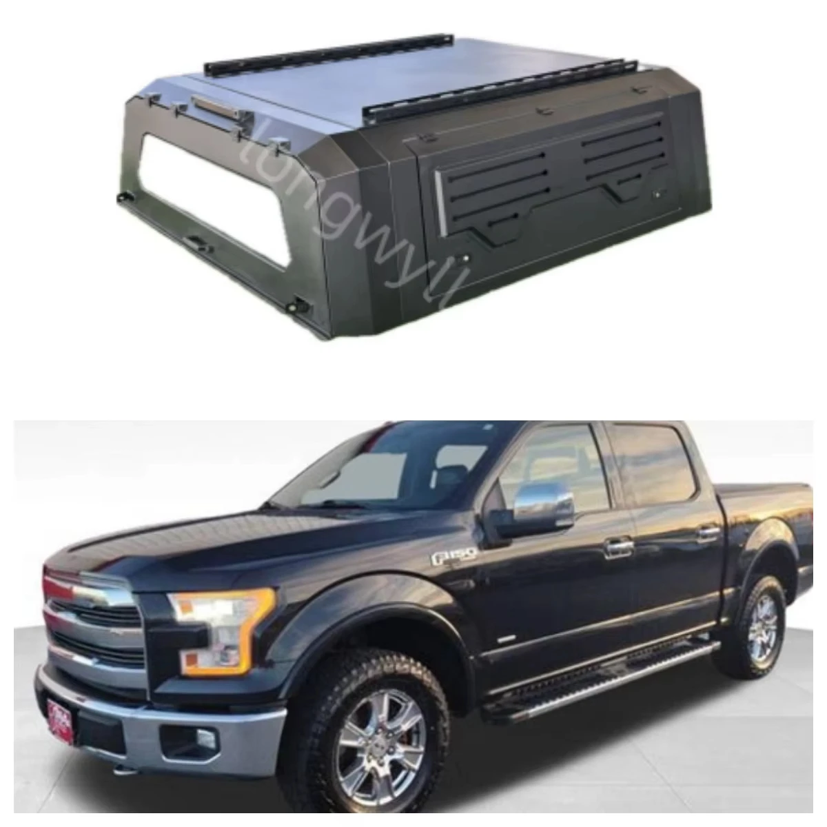 

F-150 Рельс 5,5 футов 2015+ Индивидуальный Land Cruiser Пикап Кемпер Твердый алюминиевый чехол Tonneau Smart Cap