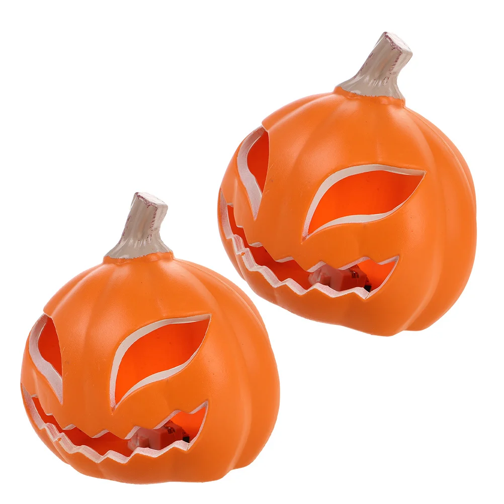 2 قطعة فانوس اليقطين للهالوين كبير متوهج فريد من نوعه ديكور مضاء مجوف لحفلات عرض النوافذ للبيع بالتجزئة #1