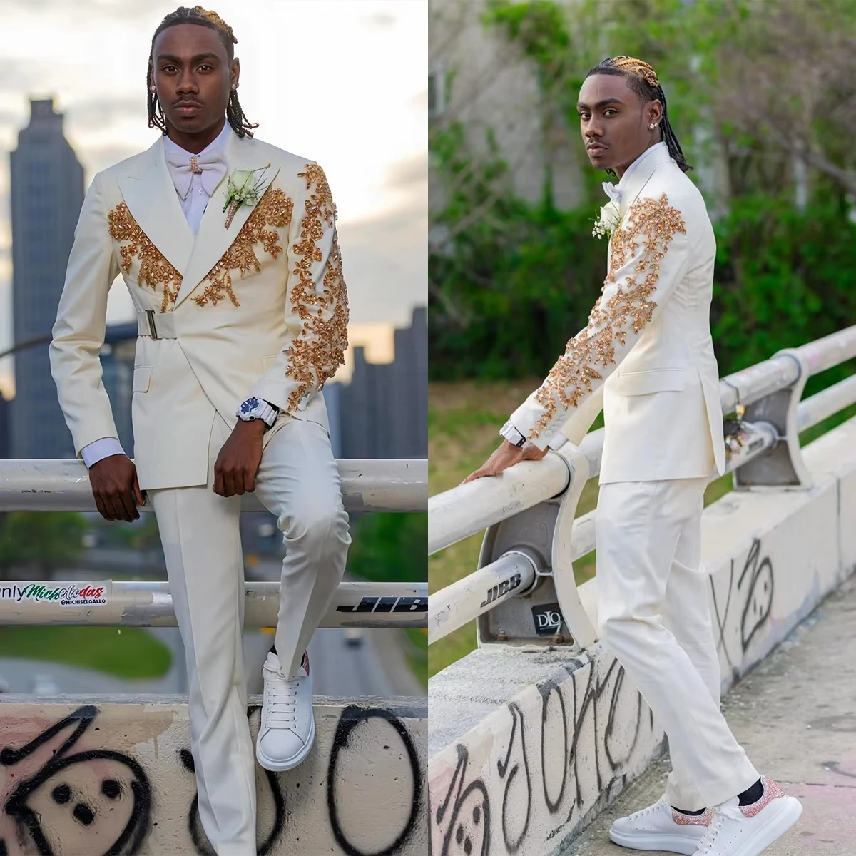 

Роскошные мужские костюмы из двух предметов с аппликацией, облегающие свадебные смокинги для жениха, банкета, формальные пиджаки для выпускного вечера, костюм Homme на заказ