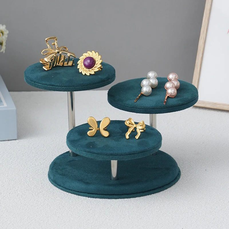 

Velvet Jewelry Display Stand Portable Ring Earring Holder Trinkets Watch Storage Organizer Professional Display Shelf Exhibition